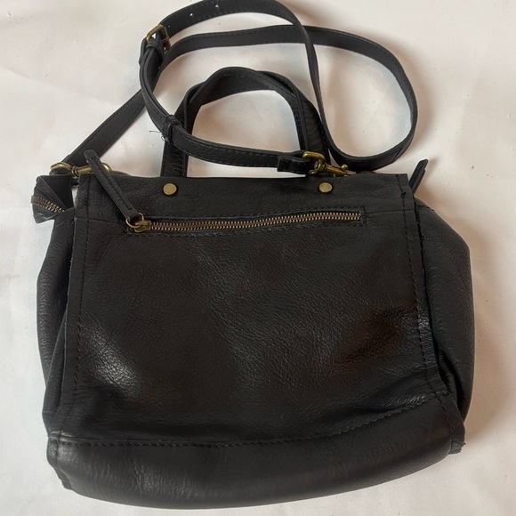 American Leather Co Black Crossbody Top Handle Satchel Black Clean Classic - Picture 2 of 10